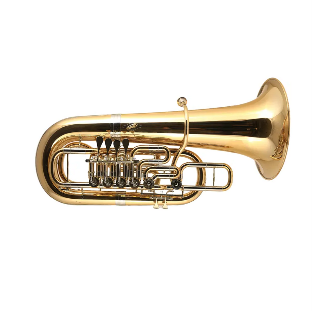 High Grade Tuba OEM Gold Lacquer Yellow Brass F Tone Tuba